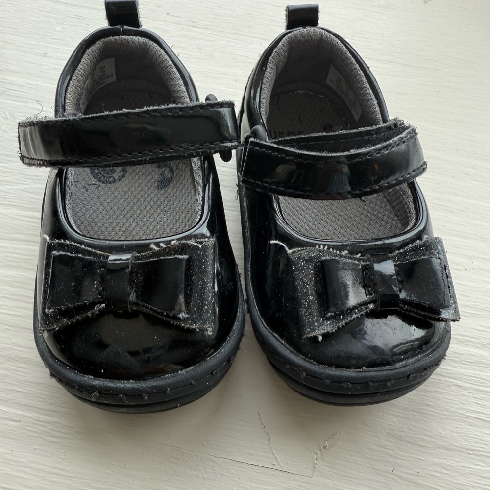 Stride Rite Glossy Black Toddler Shoes